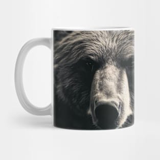 A brown bear in nature that looks cute and cuddly looks warm. Mug